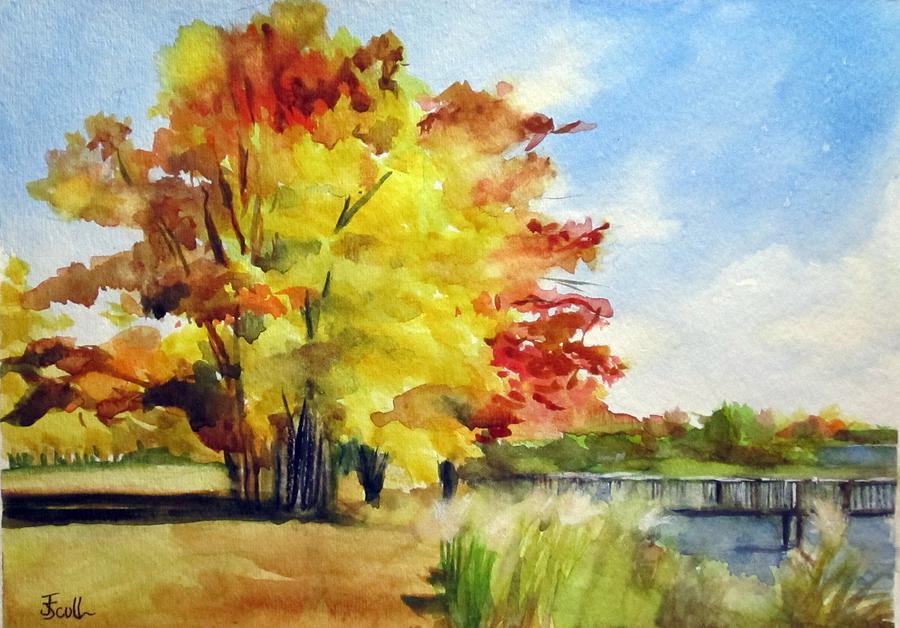 900x628 Large Maple Tree Painting By Judith Scull - Maple Tree Painting