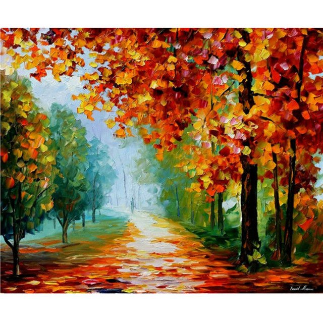 640x640 Large Modern Hand Painted Abstract Oil Painting On Canvas Wall Art - Maple Tree Painting