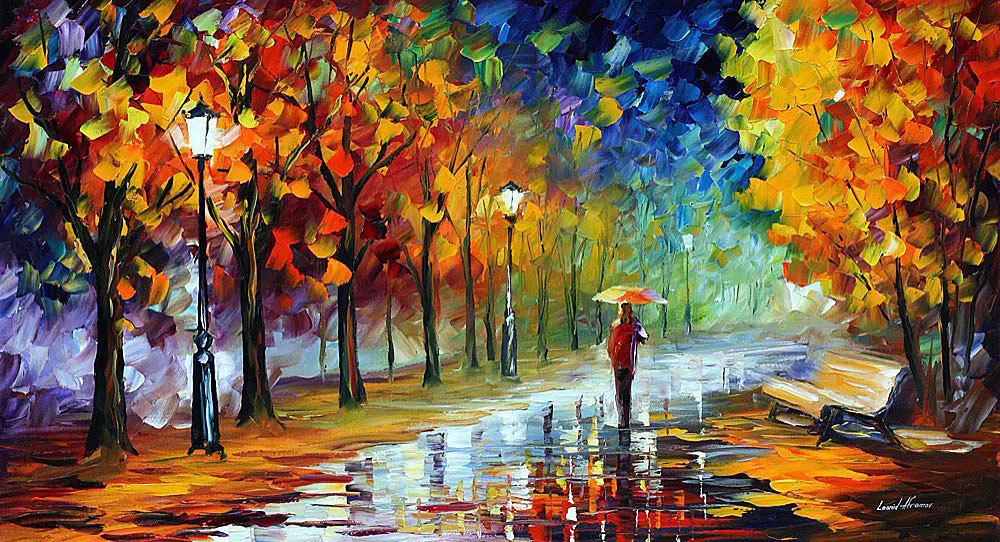 1000x542 Fall Marathon Palette Knife Oil Painting On Canvas By Leonid - Marathon Painting