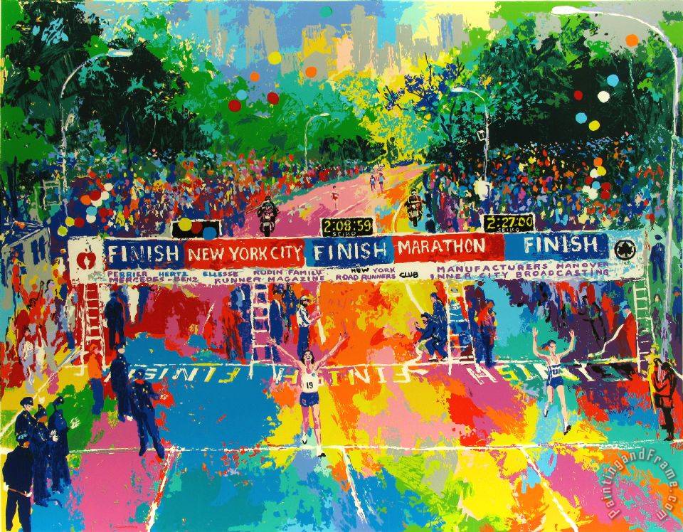 960x748 Leroy Neiman Classic Marathon Finish Painting - Marathon Painting