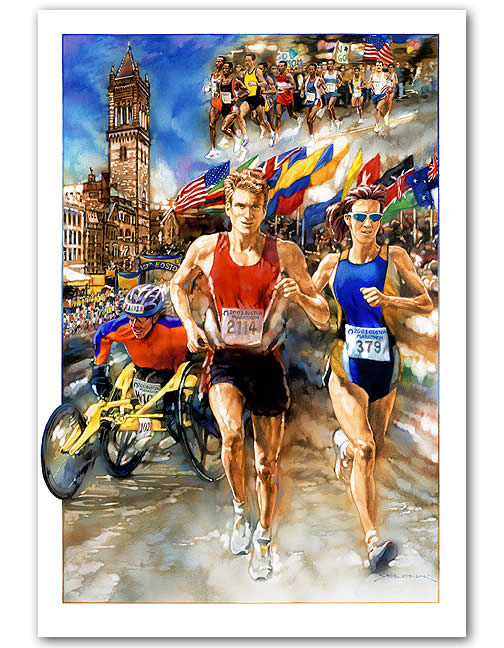 504x648 Running Past - Marathon Painting