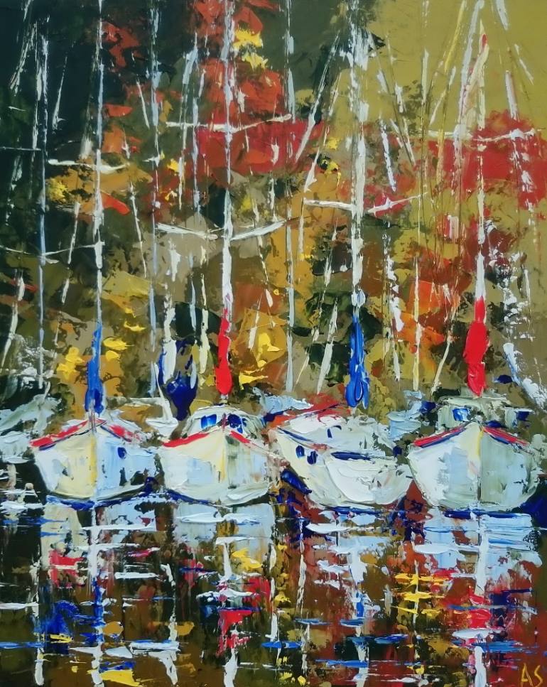 770x967 Saatchi Art Autumn Marathon Painting By Alena Shymchonak - Marathon Painting