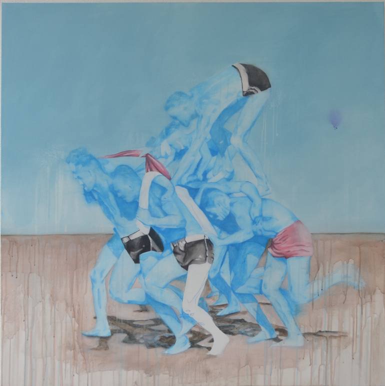 770x772 Saatchirt I Was Born In Marathon Painting By Kim - Marathon Painting