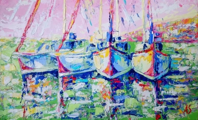 770x468 Saatchi Art Spring Marathon Painting By Alena Shymchonak - Marathon Painting