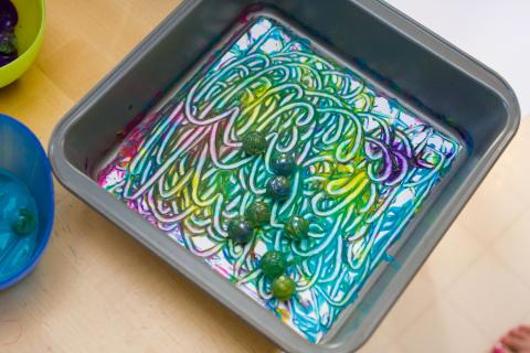 480x320 Marble Painting And Printing Step One Of Grandma's Birthday Gift - Marble Painting