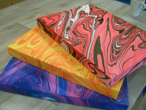 480x360 How To Create A Marbling Effect On Canvas With Acrylic Paint. Part - Marble Painting