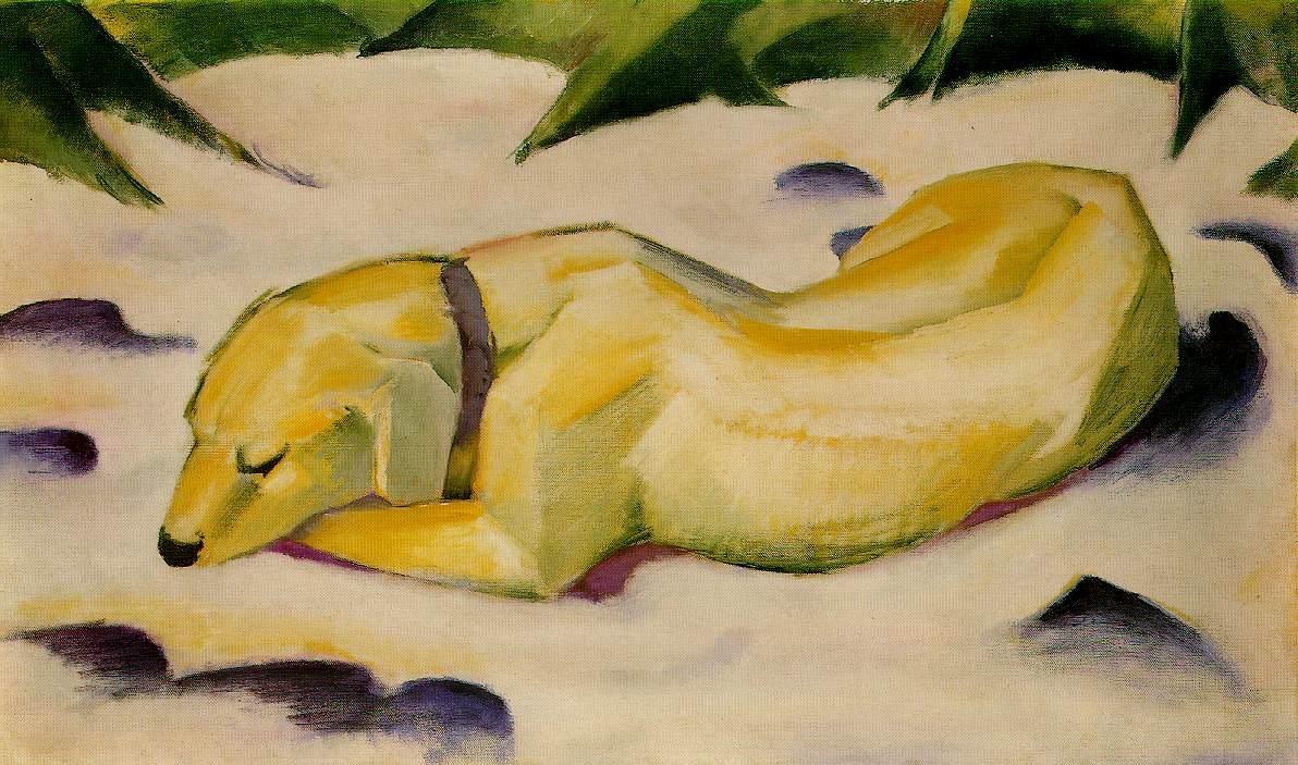 1192x703 Franz Marc Dog Lying In The Snow Painting Best Paintings For Sale - Marc Painting