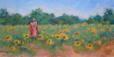 400x200 Painting My World Daily Pastel Painting .field Of Sunflowers - March Painting