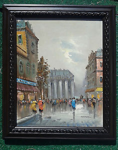 237x300 Paris France Artist Marchand Original Vintage Mid Century Oil - Marchand Painting
