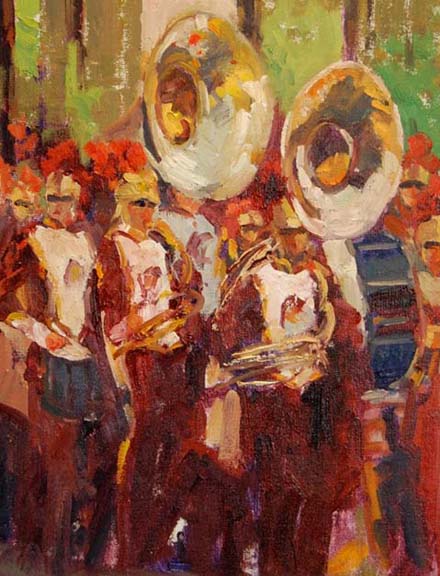 440x576 Pasadena On Parade California Art Club - Marching Band Painting