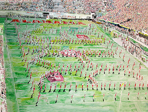 474x359 Crimson Tide Marching Band - Marching Band Painting