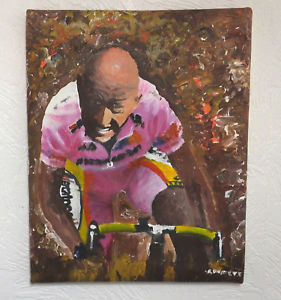 281x300 Marco Pantani Cycling Painting On Canvas Ready To Hang 20 X 16 - Marco Painting