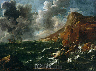 400x298 Ships In A Gale Marco Ricci Painting Reproduction 10531 Topofart - Marco Painting