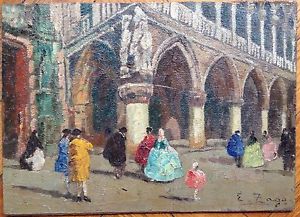 300x217 Erma Zago Italian Oil Venice Piazza San Marco Original Painting - Marco Painting