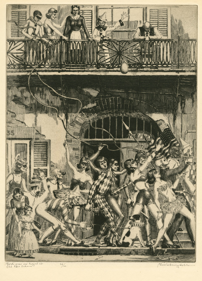 647x900 Promiscuous Maskers From Canal Street To Bourbon Street French - Mardi Gras Bourbon Street Painting