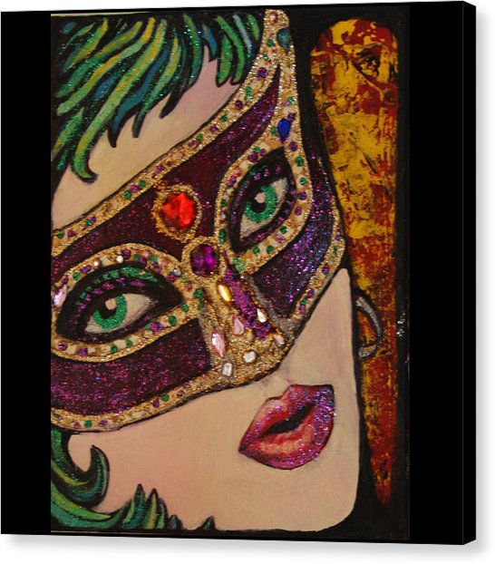 546x622 Mardi Gras Mask Painting By Martha Bennett - Mardi Gras Mask Painting