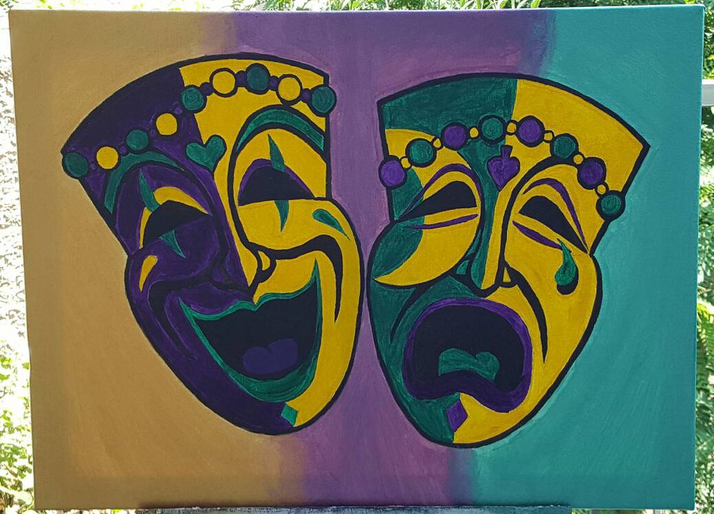1024x737 New Orleans Mardi Gras Mask (Dramedy) By Locksartist - Mardi Gras Mask Painting