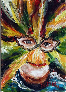 230x320 Derald Eastman Fine Art - Mardi Gras Mask Painting