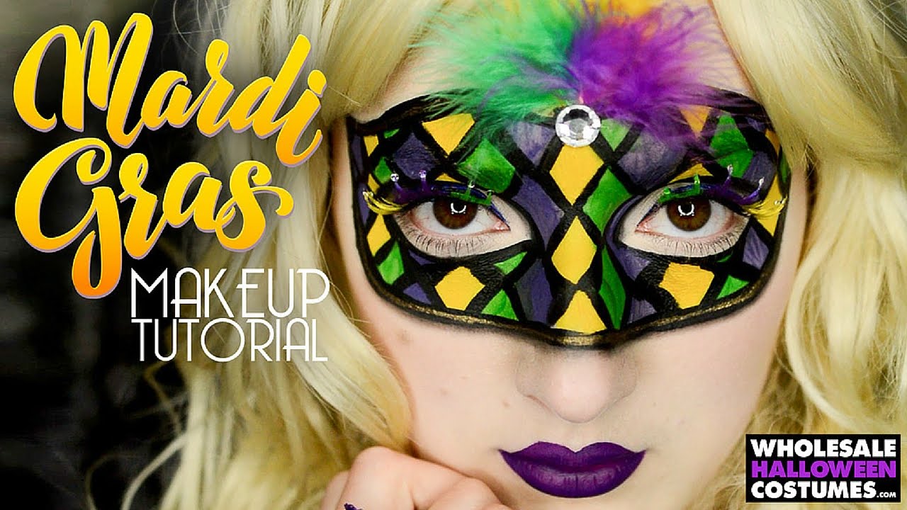 1280x720 Mardi Gras Mask Makeup Tutorial - Mardi Gras Mask Painting