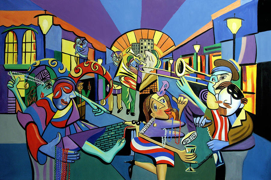 900x598 Mardi Gras Lets Get The Party Started Painting By Anthony Falbo - Mardi Gras Painting