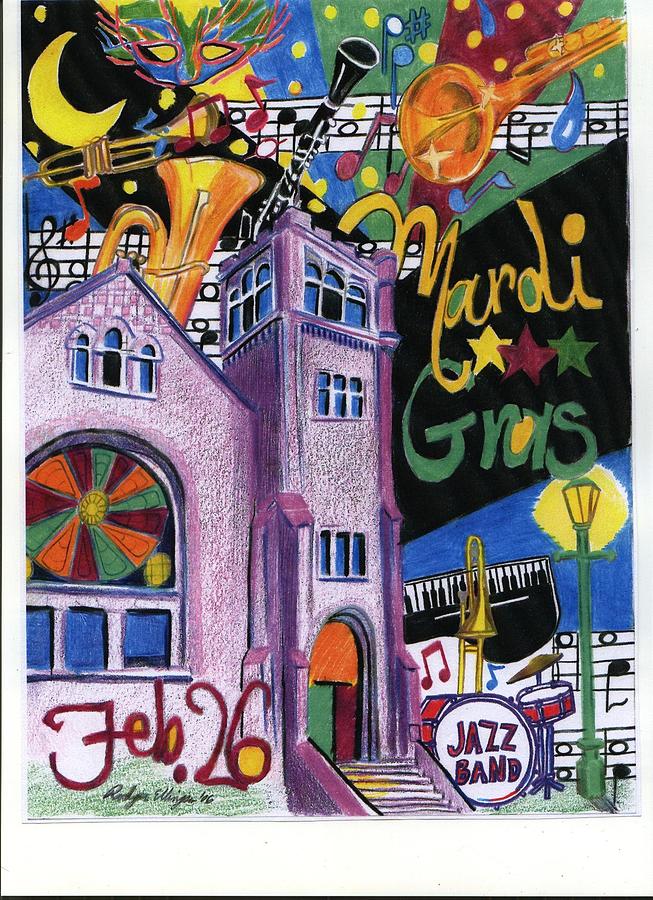 653x900 Mardi Gras Painting By Rodger Ellingson - Mardi Gras Painting