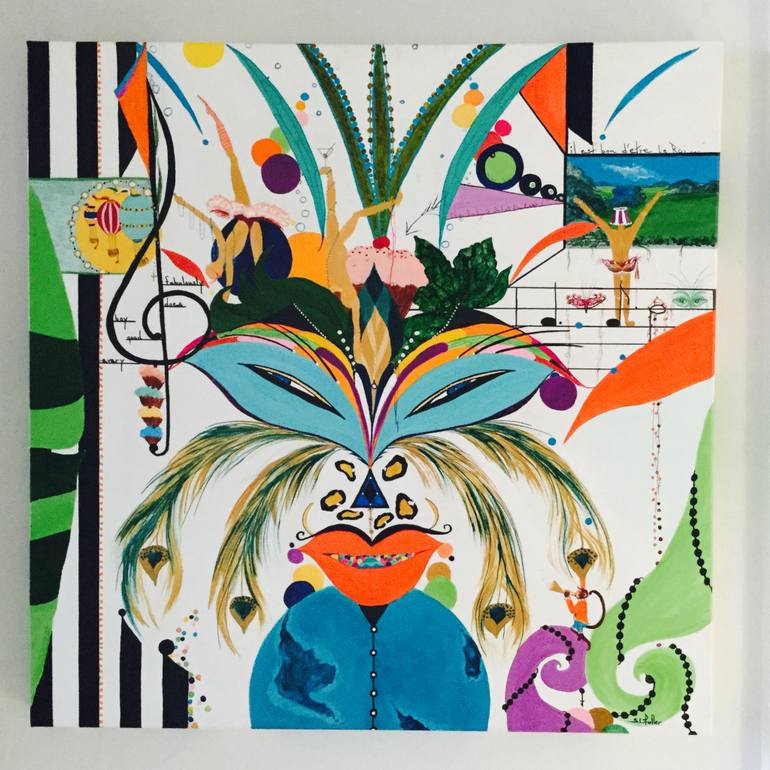 770x770 Saatchi Art Mardi Gras Ll ( The Baby's Out Of The Cake!) Painting - Mardi Gras Painting