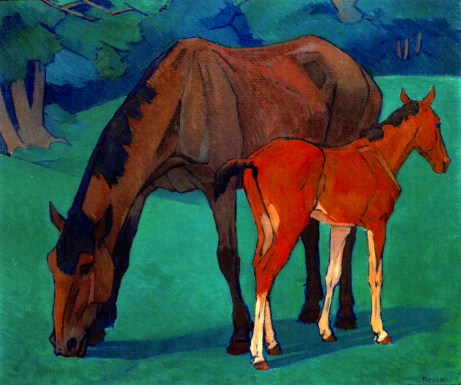 918x768 Mare And Foal Painting Robert Bevan Oil Paintings - Mare And Foal Painting