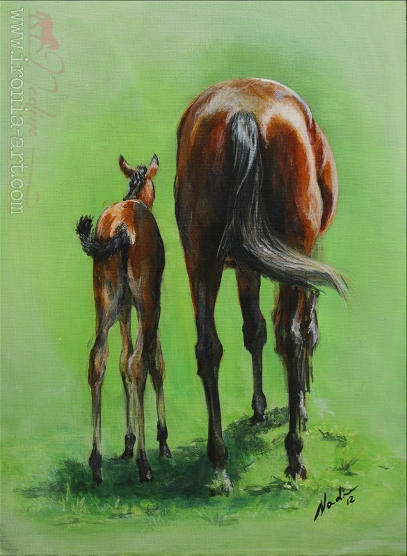 585x800 Day 11 (Mare And Foal) Ironia Art - Mare And Foal Painting