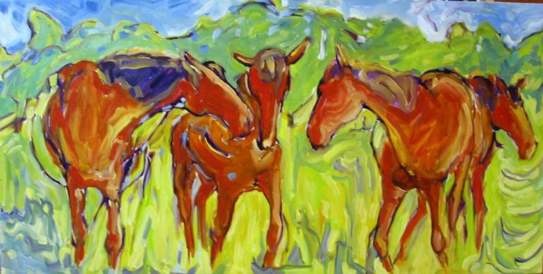 770x388 Saatchi Art Mares Painting By Kaija Savinainen Mountain - Mares Painting