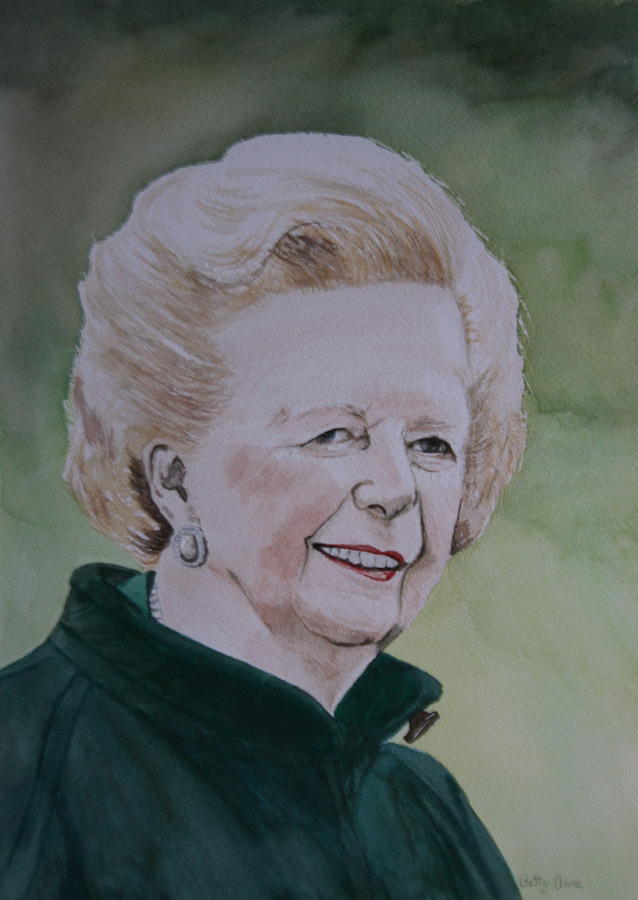 638x900 Margaret Thatcher Painting By Betty Anne Mcdonald - Margaret Thatcher Painting