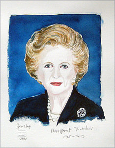 234x300 Margaret Thatcher Painting By Ray Johnstone - Margaret Thatcher Painting