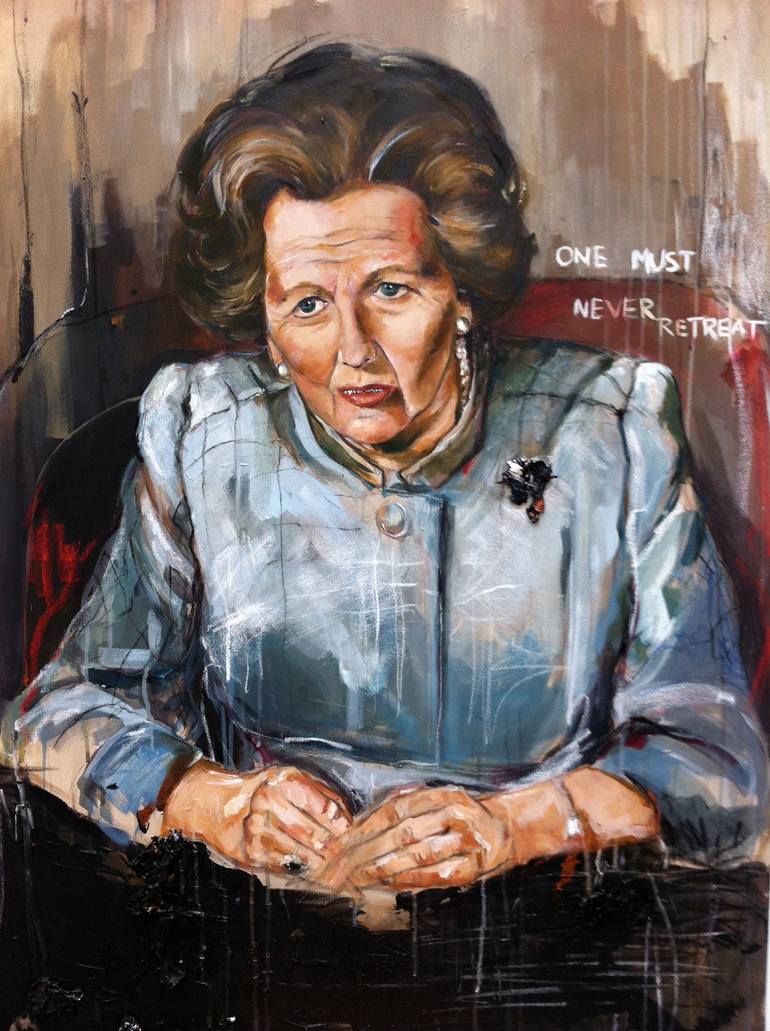770x1031 Saatchi Art The Teeth Of Margaret Thatcher Painting By Carolina - Margaret Thatcher Painting