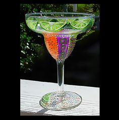 236x239 Hand Painted Margarita Glasses - Margarita Glass Painting