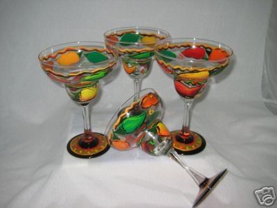 400x300 Hand Painted Margarita Glasses With Vibrant Chili By Artisticangel - Margarita Glass Painting