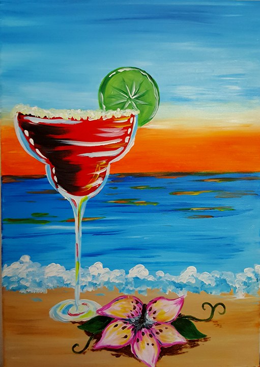 511x720 Paint Wine Bar - Margarita Glass Painting