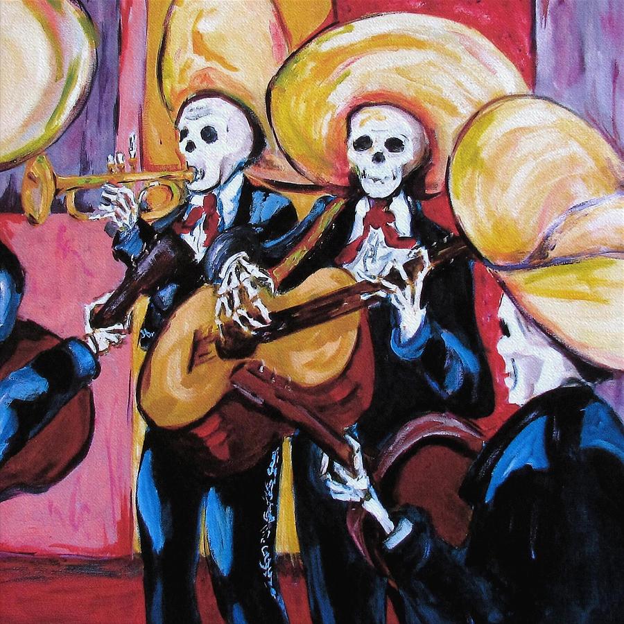 900x900 Mariachi Iii Painting By Sharon Sieben - Mariachi Painting