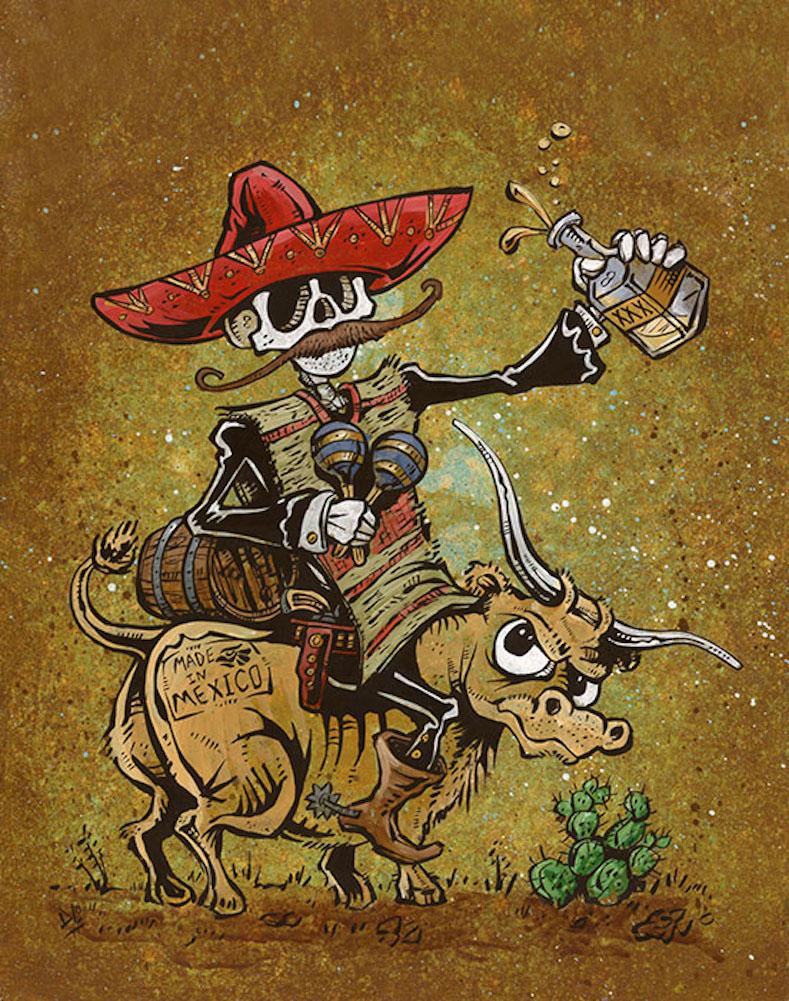789x1001 Party Til The Cows Come Home By David Lozeau Mariachi Canvas Art - Mariachi Painting