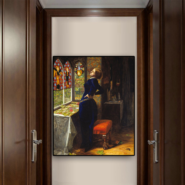 640x640 Mariana By John Everett Millais Portrait Canvas Painting Posters - Mariana Painting