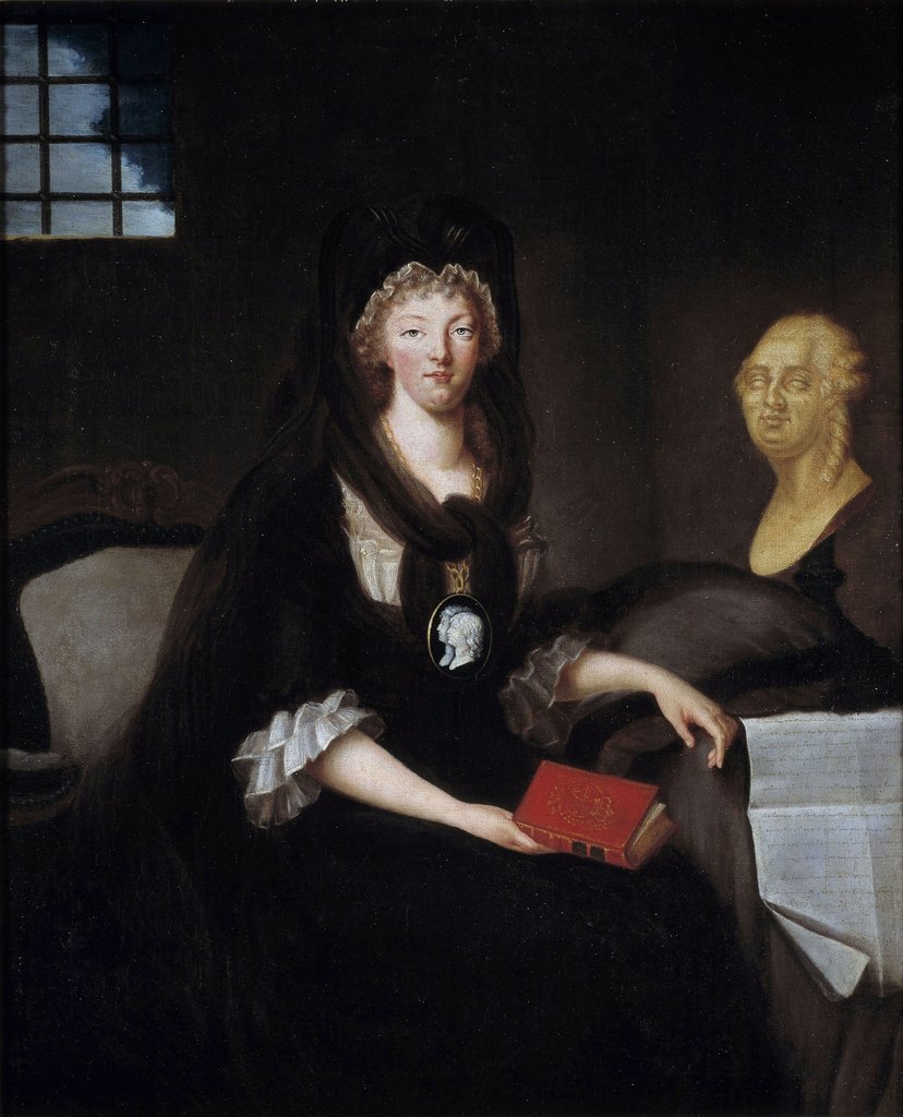 828x1024 Portrait Of Marie Antoinette In Deep Mourning In Prison Posters - Marie Antoinette Painting