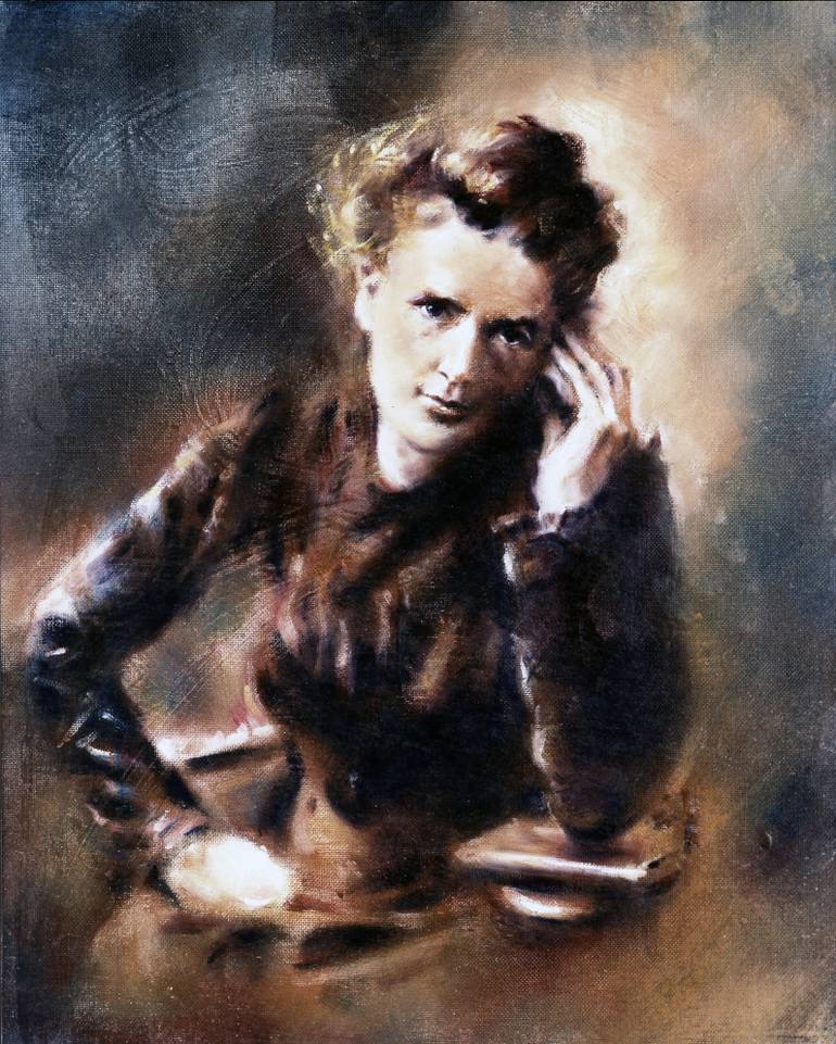 770x961 Saatchi Art Portrait Of Marie Curie Painting By Ritchard Rodriguez - Marie Curie Painting