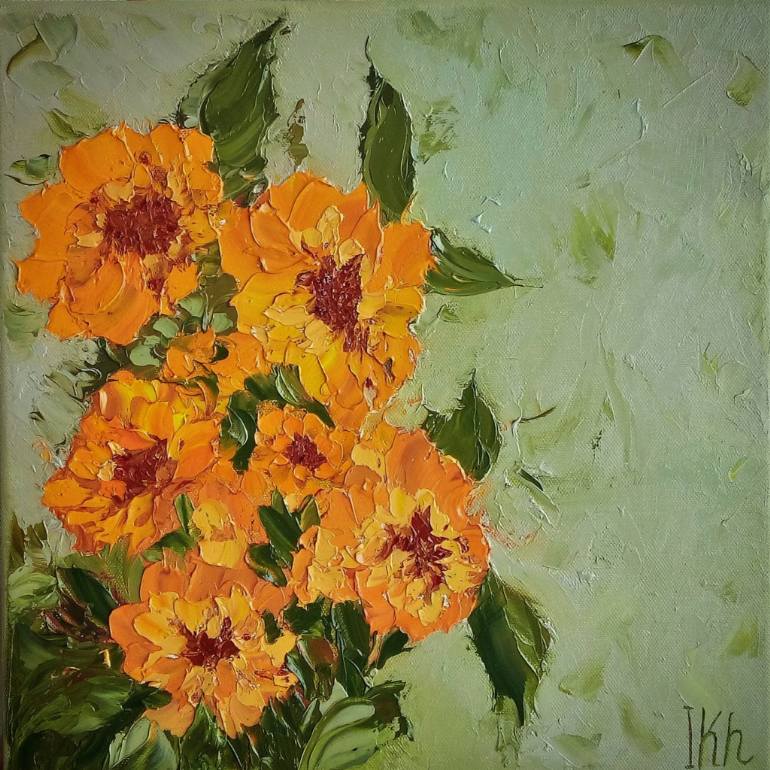 770x770 Saatchi Art Blossom Series. Marigold, Oil Painting On Canvas - Marigold Painting