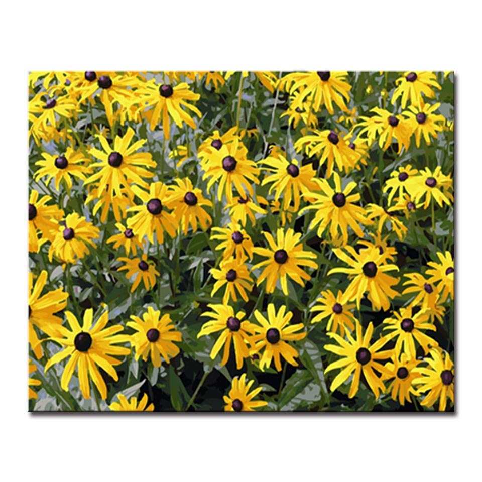 960x960 Diy Oil Painting By Numbers Kits Coloring Drawing Canvas Yellow - Marigold Painting