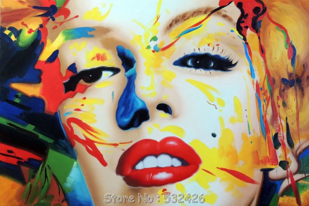 1000x668 Marilyn Monroe Abstract Portrait Hollywood Star Handpainted Oil - Marilyn Monroe Abstract Painting