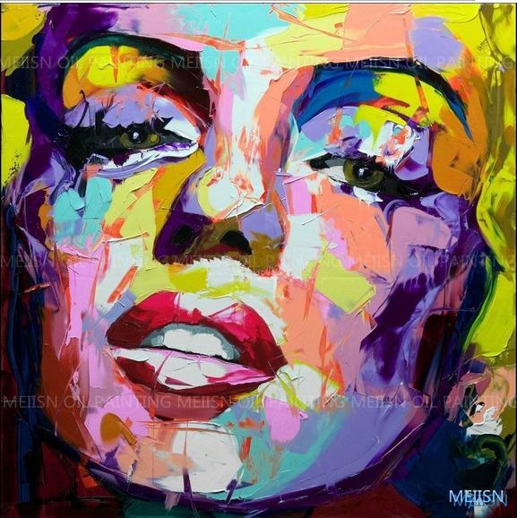 577x578 2018 Framed Palette Knife Portrait Marilyn Monroe Face,genuine - Marilyn Monroe Abstract Painting
