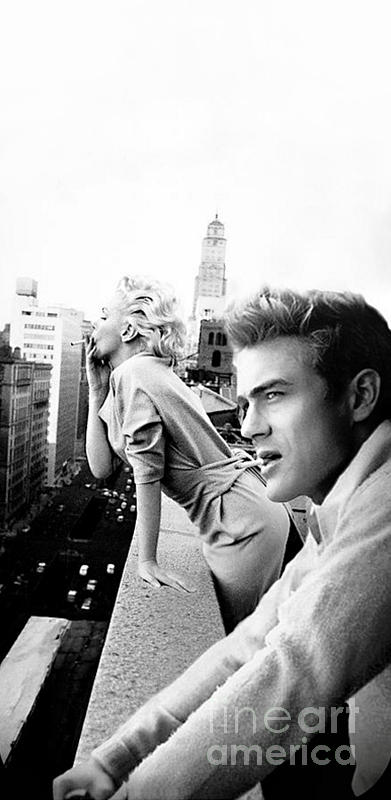 391x800 Marilyn Monroe And James Dean New York Iphone 6 Plus Cover Case - Marilyn Monroe Black And White Painting