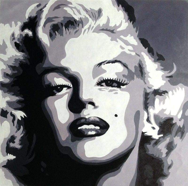 800x792 Marilyn Monroe Black And White Painting By Drawing Guruz - Marilyn Monroe Black And White Painting