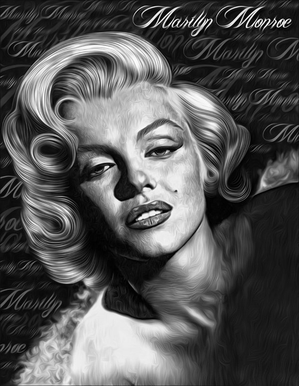 600x774 Marilyn Monroe And Oil Painting In Photoshop Cs6 On Behance - Marilyn Monroe Black And White Painting