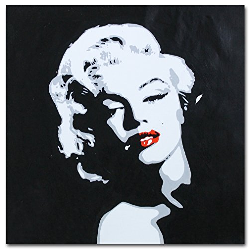 500x500 Muzagroo Art Hand Painted Marilyn Monroe Oil Paintings Black - Marilyn Monroe Black And White Painting