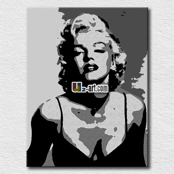 600x600 Pop Art Marilyn Monroe Canvas Painting For Bedroom - Marilyn Monroe Black And White Painting