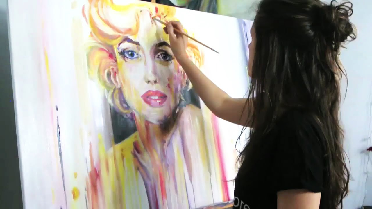 1280x720 Marilyn Monroe Oil Painting Time Lapse Oil Speed Painting Marilyn - Marilyn Monroe Oil Painting